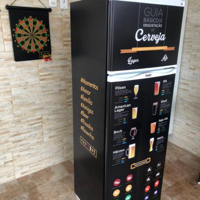 geladeira - envelopamento com adesivo impresso e laminação fosca